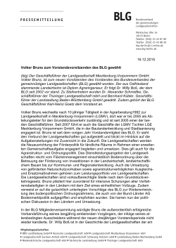 16.12.2015 Volker Bruns zum Vorstandsvorsitzenden des BLG