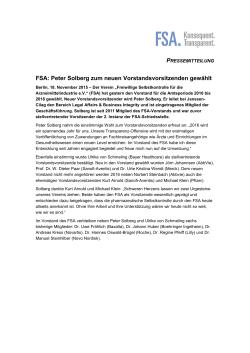 FSA: Peter Solberg zum neuen Vorstandsvorsitzenden gewählt