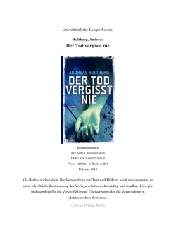 Hultberg &bdquo;Der Tod vergisst nie&ldquo; Leseprobe