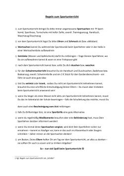 Regeln zum Sportunterricht