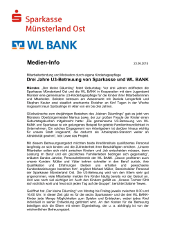 Drei Jahre U3-Betreuung von Sparkasse und WL BANK