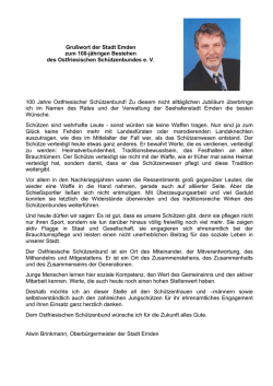 Gru&szlig;wort der Stadt Emden zum 100