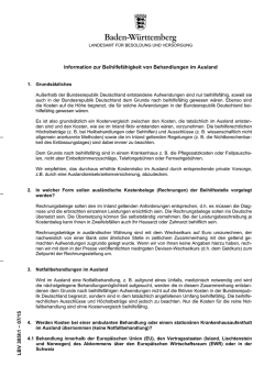 Information zur Beihilfef&auml;higkeit von Behandlungen im Ausland LBV