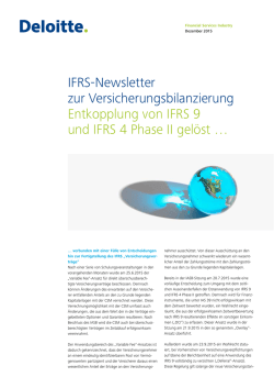 IFRS-Newsletter zur Versicherungsbilanzierung