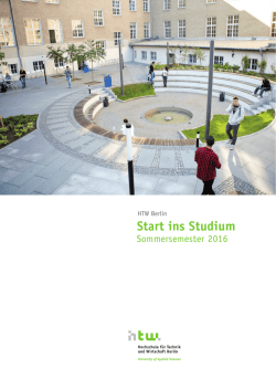 ins Studium - Hochschule f&uuml;r Technik und Wirtschaft Berlin