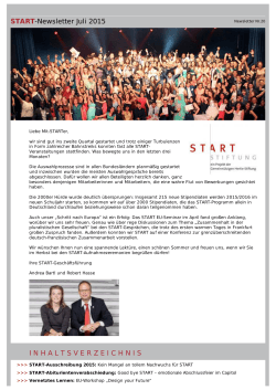 START-Newsletter Nr. 20/2015 - START