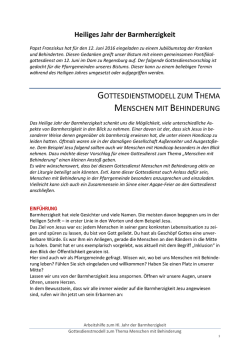 Gottesdienstmodell zum Thema Menschen mit Behinderung