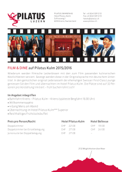 FILM & DINE auf Pilatus Kulm 2015/2016