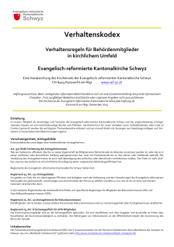 Verhaltenskodex - Evangelisch-reformierte Kantonalkirche Schwyz