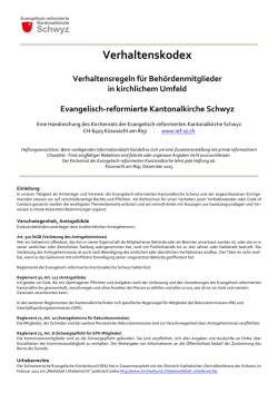 Verhaltenskodex - Evangelisch-reformierte Kantonalkirche Schwyz