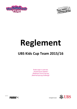 Reglement - UBS Kids Cup