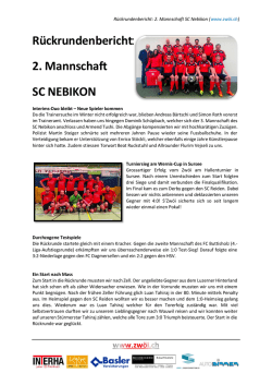 Rückrundenbericht 2. Mannschaft SC NEBIKON