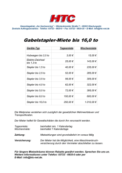 Gabelstapler-Miete bis 16,0 to