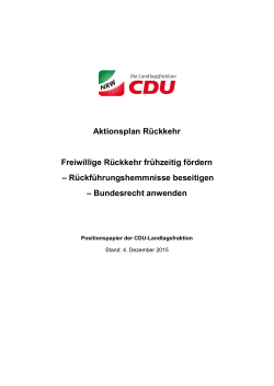 Aktionsplan Rückkehr - CDU Landtagsfraktion NRW