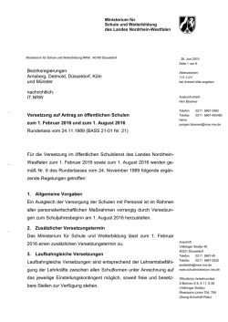 Bezirksregierungen Arnsberg, Detmold, Düsseldorf, Köln und