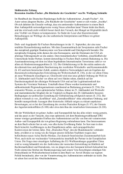 Süddeutsche Zeitung Rezension Joschka Fischer „Die Rückkehr der