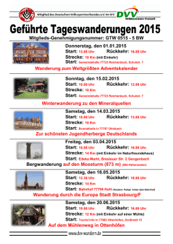 Donnerstag, den 01.01.2015 R&uuml;ckkehr: 16.00 Uhr Sonntag, den