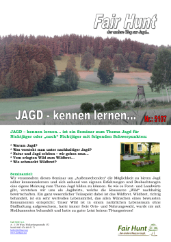 JAGD &ndash; kennen lernen&hellip;