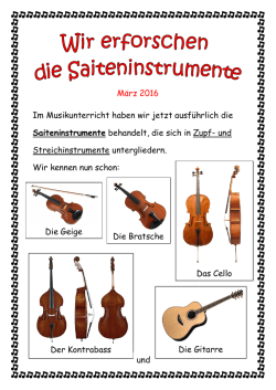 Im Musikunterricht Saiteninstrumente Streichinstrumente Wir kennen