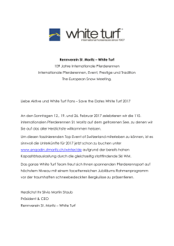 Save the dates für White Turf 2017