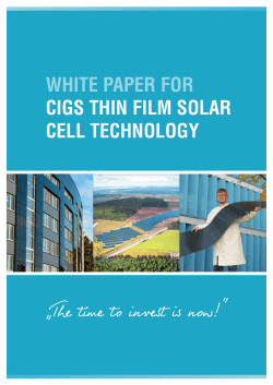 White Paper - CIGS Thin