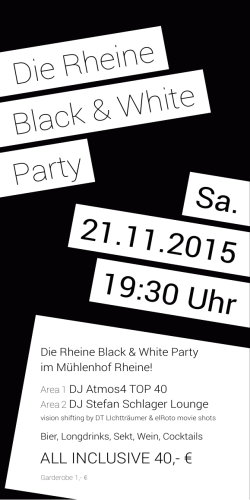 Flyer >> Die Rheine Black & White Party