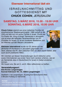 israelnachmittag und gottesdienst mit chuck cohen, jerusalem