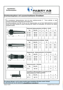 Drehbankspitzen mit auswechselbaren Eins&auml;tzen