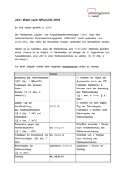 Hinweise f&uuml;r die JAV