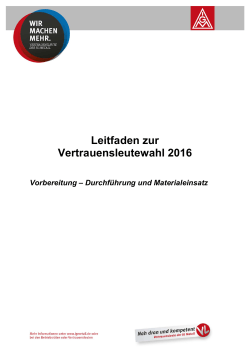 Leitfaden_VL_Wahlen_2016 - IG Metall