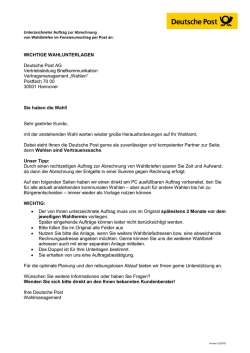 Auftrag zur Abrechnung von Wahlbriefen