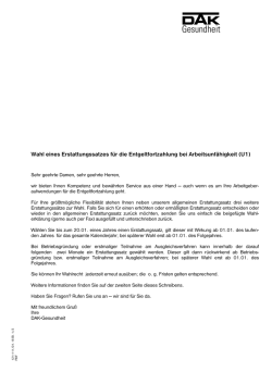 Wahl eines Erstattungssatzes f&uuml;r die - DAK