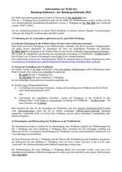 Information zur Wahl des Bundespr&auml;sidenten / der