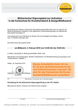 Dieses Anmeldeformular ist nur f&uuml;r all jene - HTL