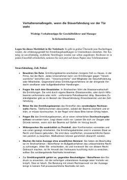 Dieses Merkblatt gibt in grober &Uuml;bersicht jene Rechtsfragen wieder