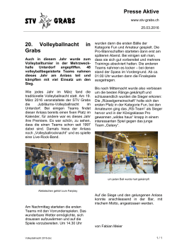 Presse Aktive 20. Volleyballnacht in Grabs