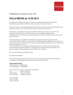 VOLLE MÜCKE ab 15.06.2015