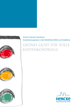 Gr&uuml;nes Licht f&uuml;r voLLe KostenKontroLLe