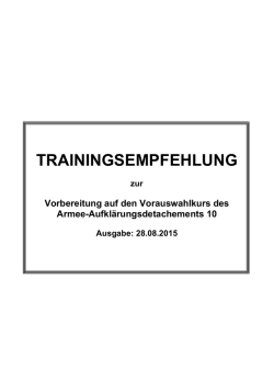 Trainingsempfehlungen