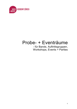 Probe- + Eventräume - Voice + Music Academy Zürich