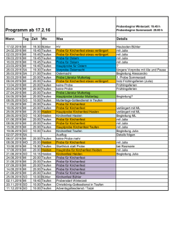 Programm ab 17.2.16
