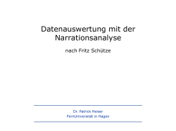 Die Narrationsanalyse nach Sch&uuml;tze