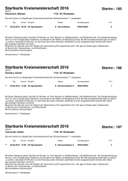 7125 Startkarten - Schützenkreis 71
