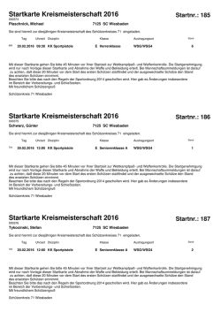 7125 Startkarten - Schützenkreis 71