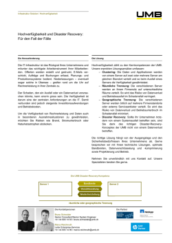 Hochverf&uuml;gbarkeit und Disaster Recovery: F&uuml;r den Fall der F&auml;lle