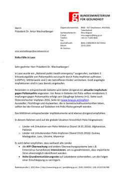 Herrn Pr&auml;sident Dr. Artur Wechselberger Polio