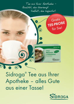 Sidroga® Tee aus Ihrer Apotheke – alles Gute aus einer Tasse!