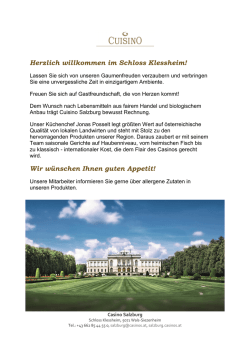 Menükarte Casino Salzburg
