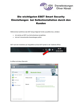Die Wichtigsten ESET Smart Security Einstellungen