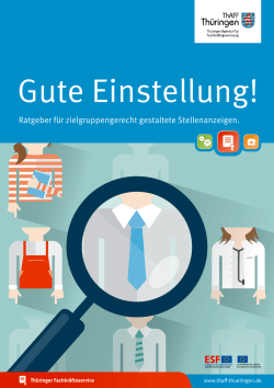 Gute Einstellung! - Th&uuml;ringer Agentur F&uuml;r Fachkr&auml;ftegewinnung
